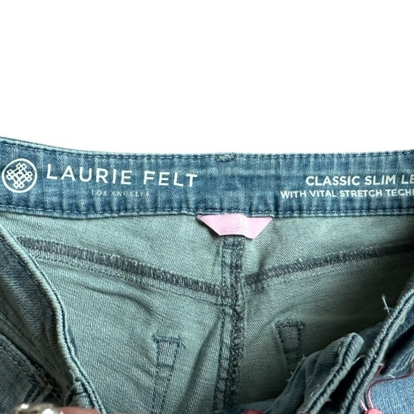 Laurie Felt - Classic Denim Ripped Slim Leg Jeans Size 4  NWT - Picture 9 of 14
